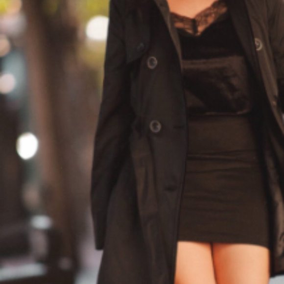 Express black Belted Rain Coat Trench Jacket, detachable down insert, size S - Picture 5 of 5